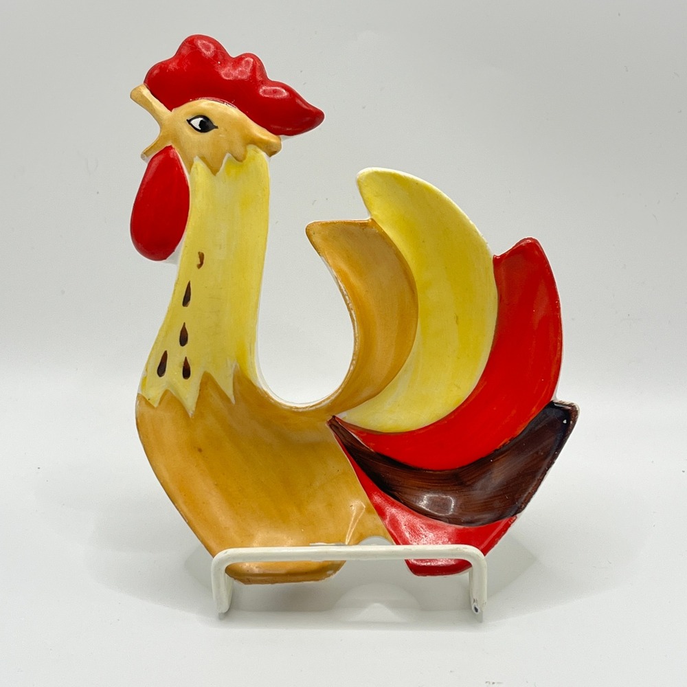 Vintage 1962 Holt Howard Rooster Spoon Rest Ceramic Mid Century Kitchen Decor